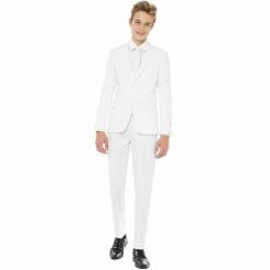 Boys 10-16 OppoSuits White Knight Solid Suit
