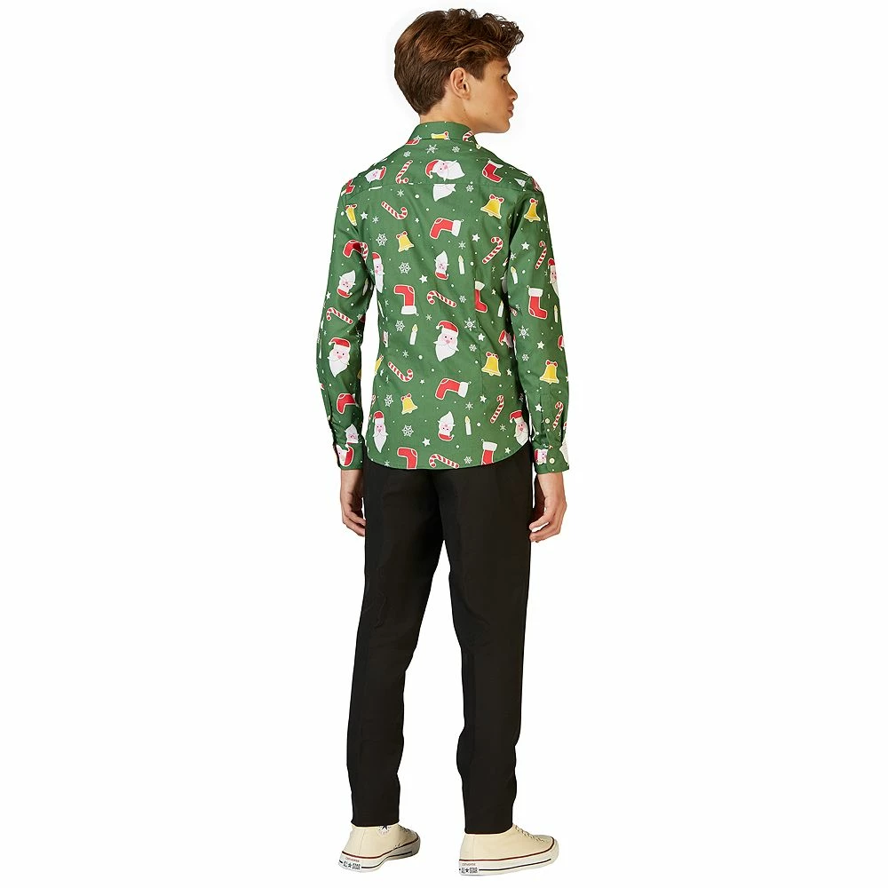Boys 10-16 OppoSuits Santaboss Christmas Shirt - Image 2