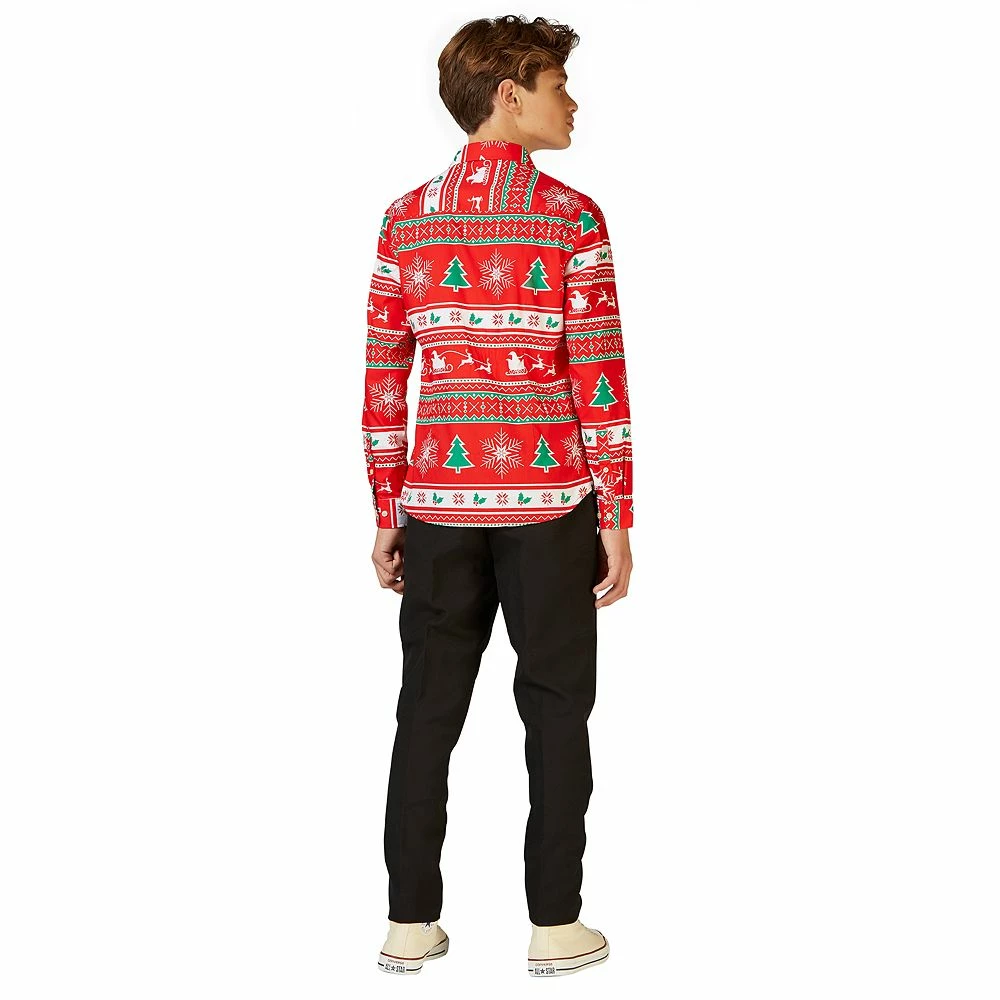 Boys 10-16 OppoSuits Winter Wonderland Christmas Shirt - Image 2