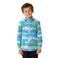 Boys 2-8 OppoSuits Flaminguy Tropical Flamingo Button-Up Dress Shirt