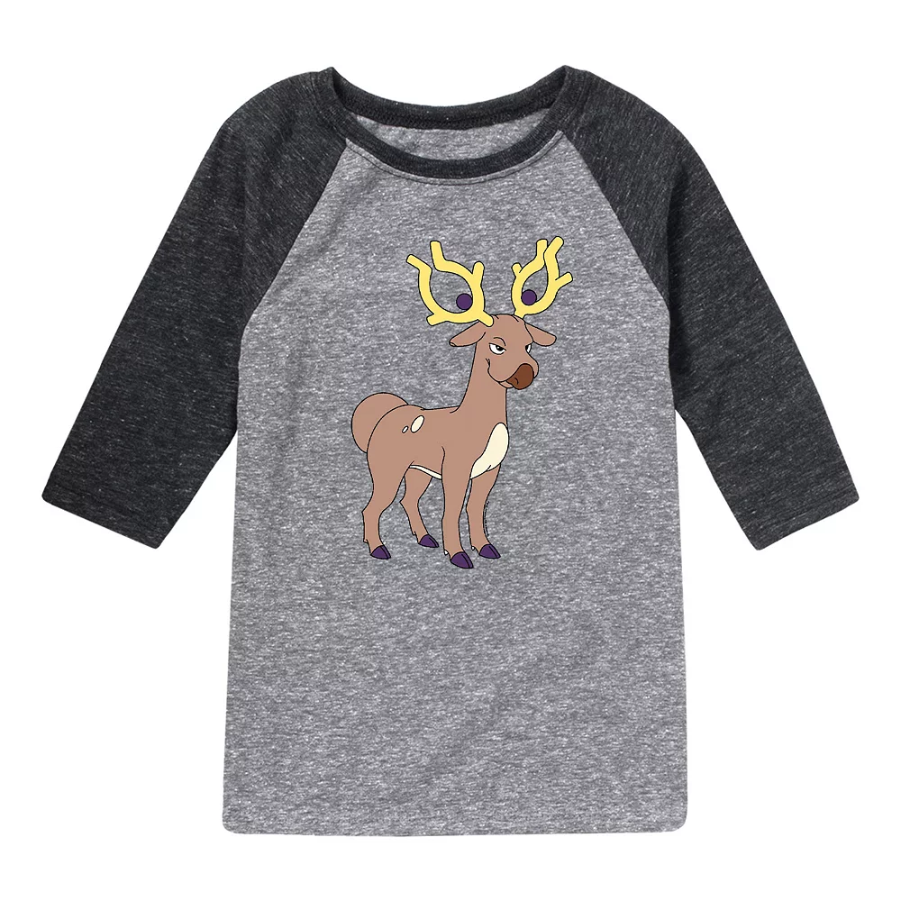 Boys 8-20 Pokemon Stantler Art Graphic Raglan Tee