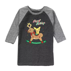 Boys 8-20 Pokemon Wooden Horse Graphic Raglan Tee