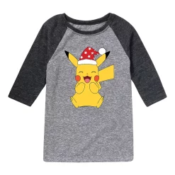 Boys 8-20 Pokemon Pikachu Happy Graphic Raglan Tee