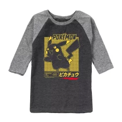 Boys 8-20 Pokemon Pika Speed Graphic Raglan Tee