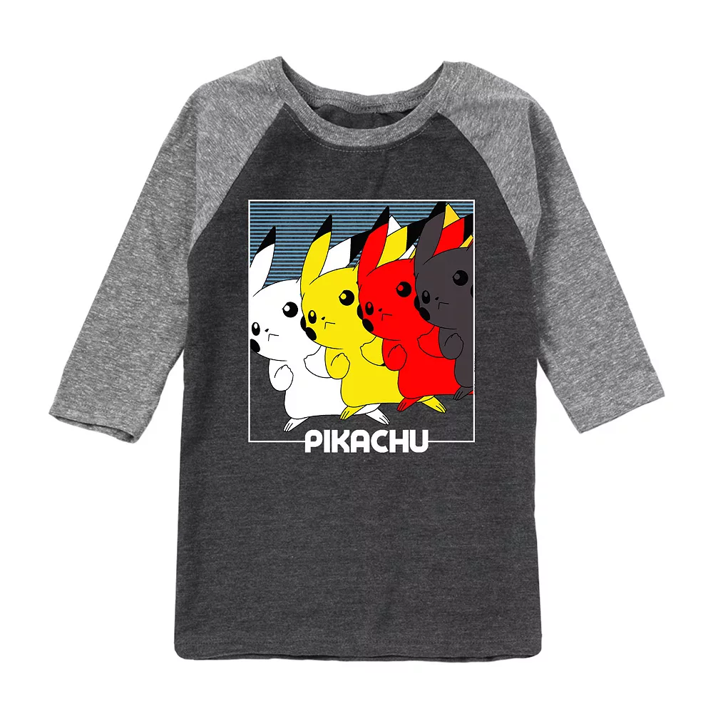 Boys 8-20 Pokemon Pikachu Tracers Graphic Raglan Tee