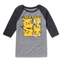 Boys 8-20 Pokemon Pikachu Poses Graphic Raglan Tee