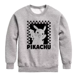 Boys 8-20 Pokemon Pika Checkers Graphic Fleece Sweatshirt