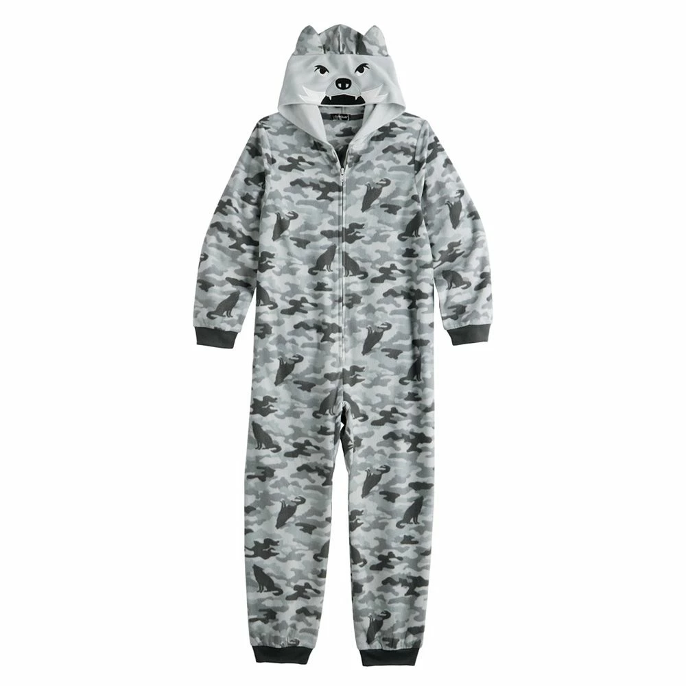 Boys 4-16 Cuddl Duds Hooded One-Piece Pajamas - Image 3