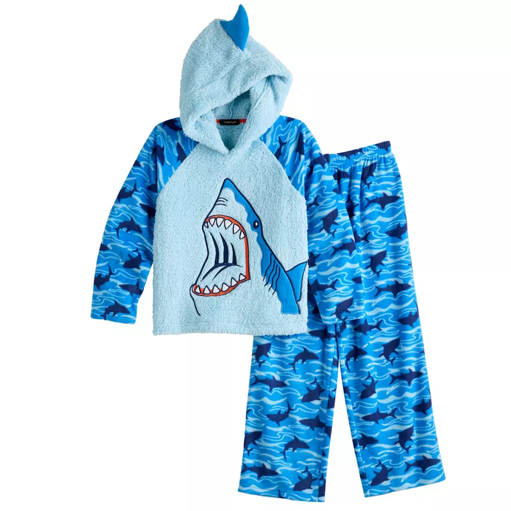 Boys 6-16 Cuddl Duds Hooded Top & Bottoms Pajama Set - Image 2