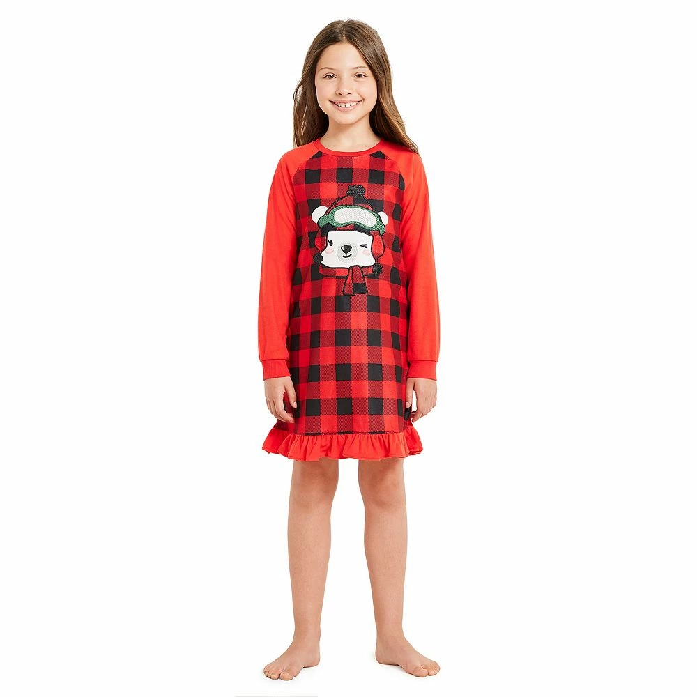 Girls 4-16 Jammies For Your Families® Beary Cool Dolly & Me Nightgown Set by Cuddl Duds® - Image 3