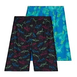 Boys 6-18 Cuddl Duds Neon Sharks 2-Pack Pajama Shorts