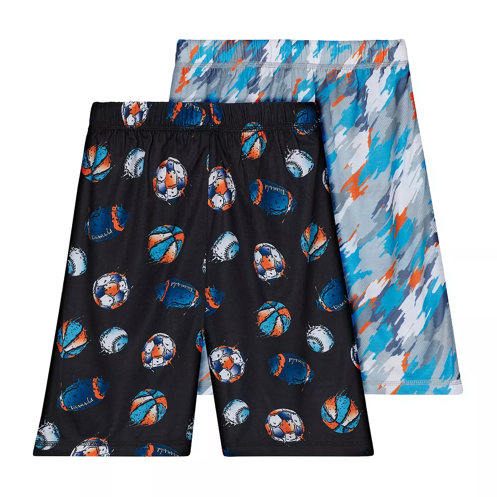 Boys 6-18 Cuddl Duds Melty Sports 2-Pack Pajama Shorts