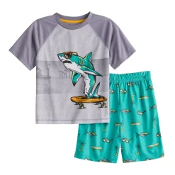 Boys 6-18 Cuddl Duds Skater Shark Tee & Shorts Pajama Set