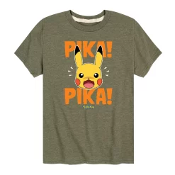 Boys 8-20 Pokemon Pikachu Pika Pika Graphic Tee