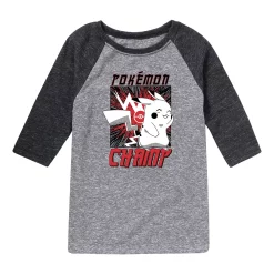 Boys 8-20 Pokemon Pikachu Champ Raglan Graphic Tee