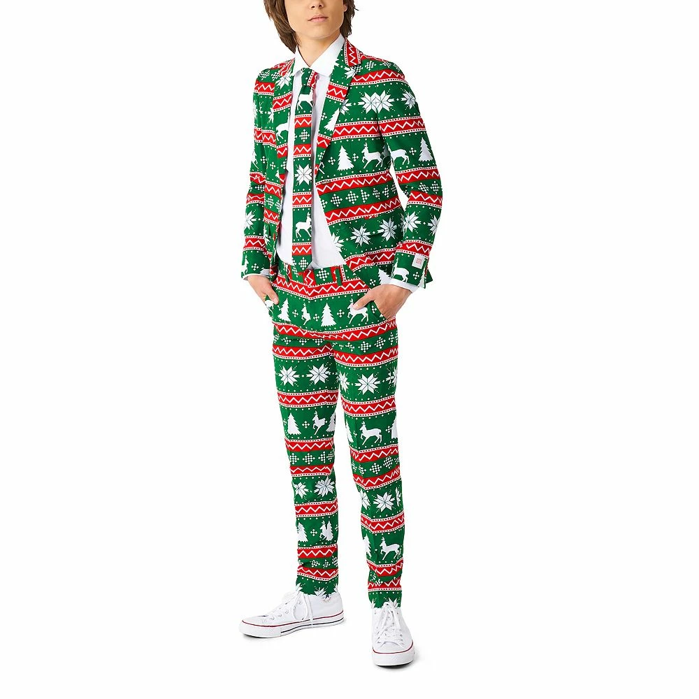 Boys 2-16 OppoSuits Festive Holiday Jacket, Pants & Tie Suit Set