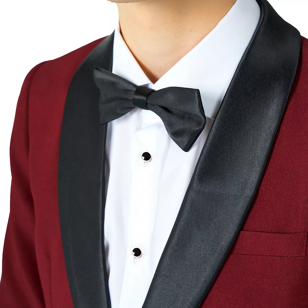 Boys 2-16 OppoSuits Hot Burgundy Jacket, Pants & Bowtie Tuxedo Set - Image 5
