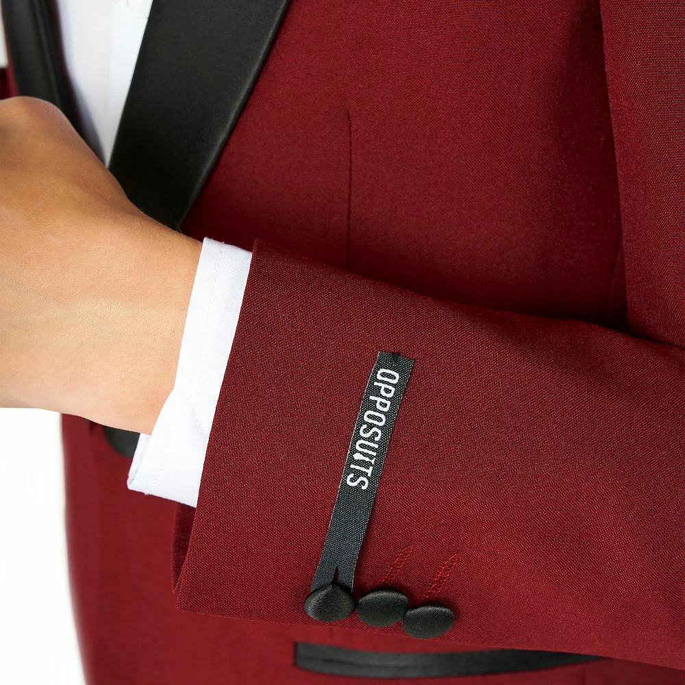 Boys 2-16 OppoSuits Hot Burgundy Jacket, Pants & Bowtie Tuxedo Set - Image 6