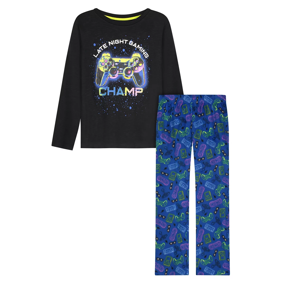Sleep On It Boys Gaming Champ Soft Fleece 2-Piece Pajama Sleep Set