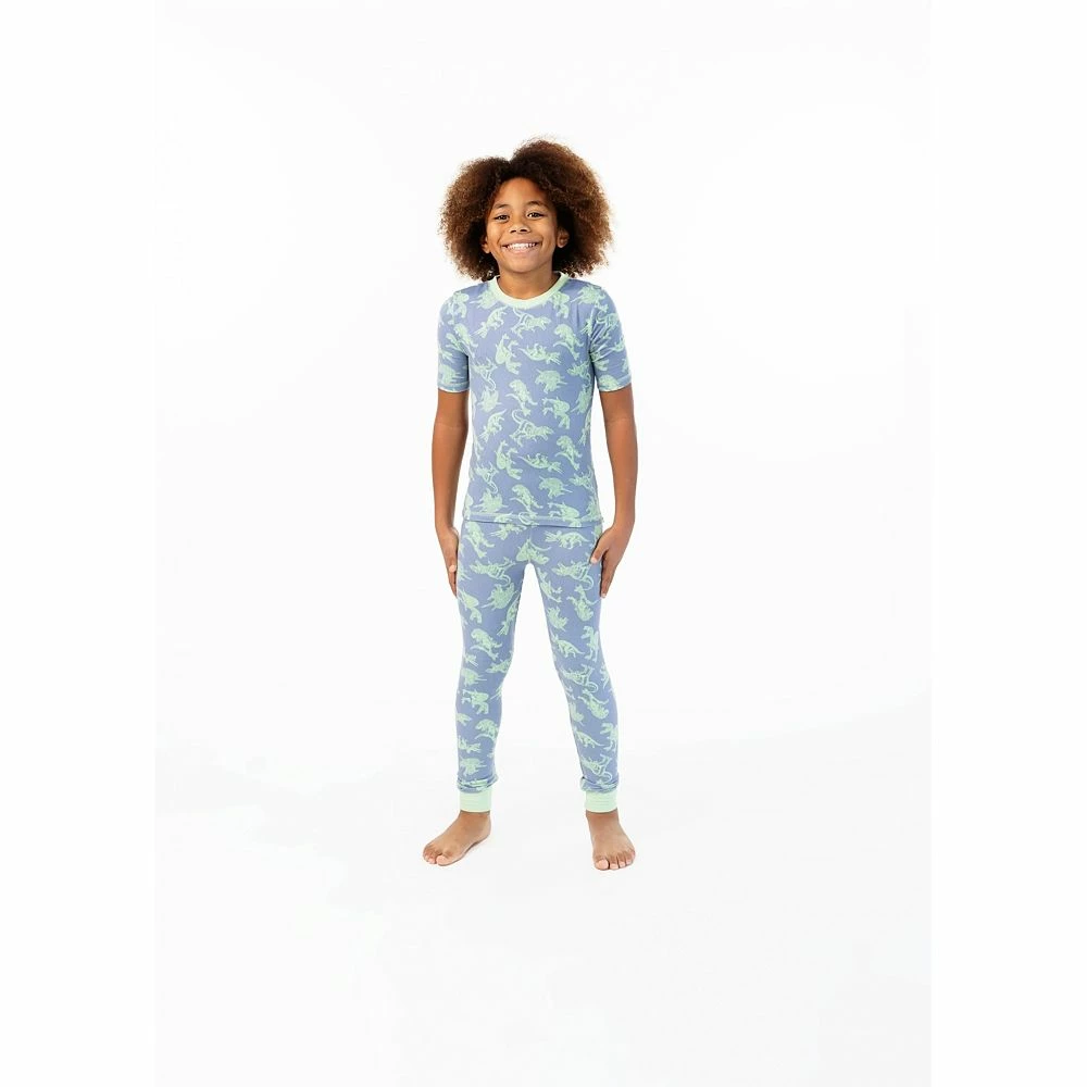 Sleep On It Boys Green Dino Super Soft Snug Fit 2-Piece Pajama Sleep Set - Image 2
