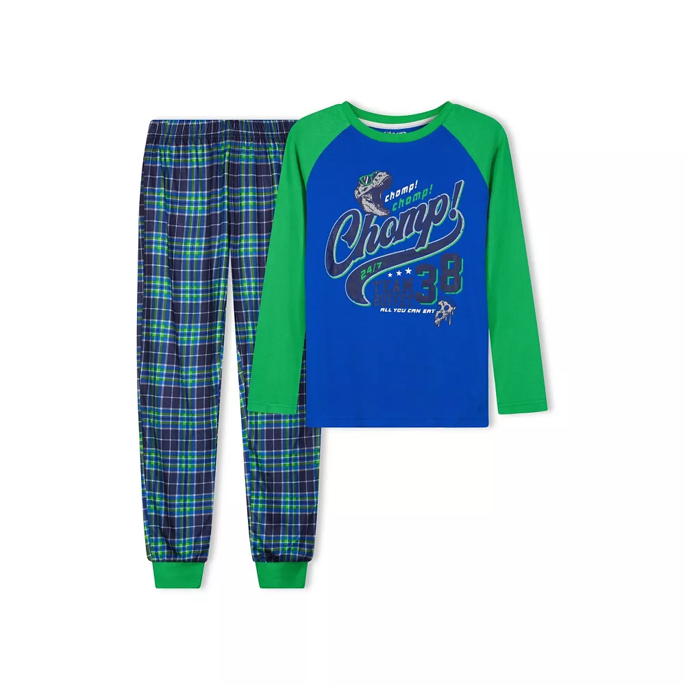Sleep On It Boys Varsity Champs Brushed Jersey 2-Piece Pajama Sleep Set