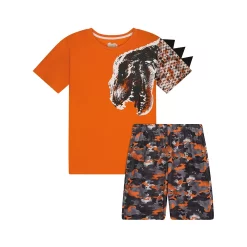 Sleep On It Boys Dinosaur Roar 2-Piece Pajama Sleep Shorts Set