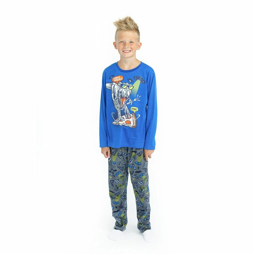 Sleep On It Boys Pizza Party Soft Fleece 2-Piece Pajama Sleep Set - Image 4