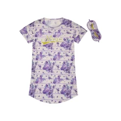 Sleep On It Girls Magic Florals Pajama Sleep Shirt With Matching Sleep Mask