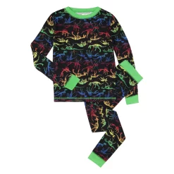 Sleep On It Boys Rainbow Dinosaurs Super Soft Snug Fit 2-Piece Pajama Sleep Set