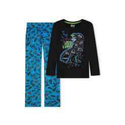 Sleep On It Boys Snacking Dino Soft Fleece 2-Piece Pajama Sleep Set