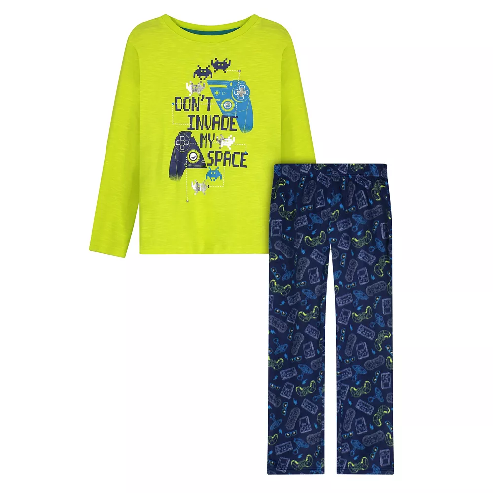 Sleep On It Boys Gamer Zone Soft Fleece 2-Piece Pajama Sleep Set