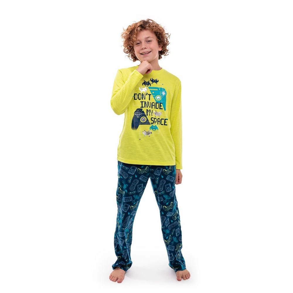 Sleep On It Boys Gamer Zone Soft Fleece 2-Piece Pajama Sleep Set - Image 2