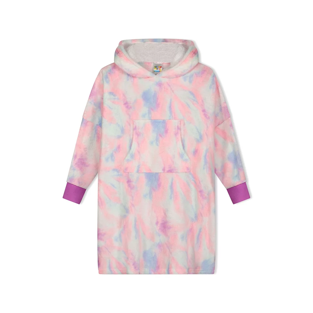 Sleep On It Girls Tie Dye Wearable Cozy Fleece Blanket Hoodie