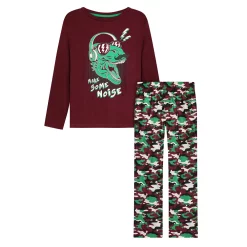 Sleep On It Boys Loud Dino Brushed Jersey 2-Piece Pajama Sleep Set