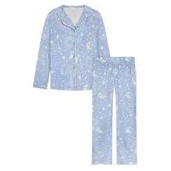 Sleep On It Girls Celestial 2-Piece Button Up Fleece Coat Pajama Sleep Set