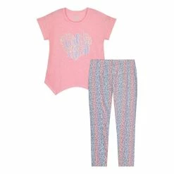 Sleep On It Girls Wild Heart 2-Piece Capri Legging Pajama Sleep Set