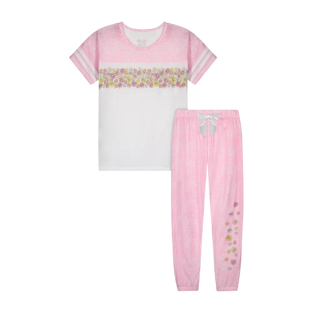 Sleep On It Girls Candy Florals 2-Piece Pajama Pants Sleep Set