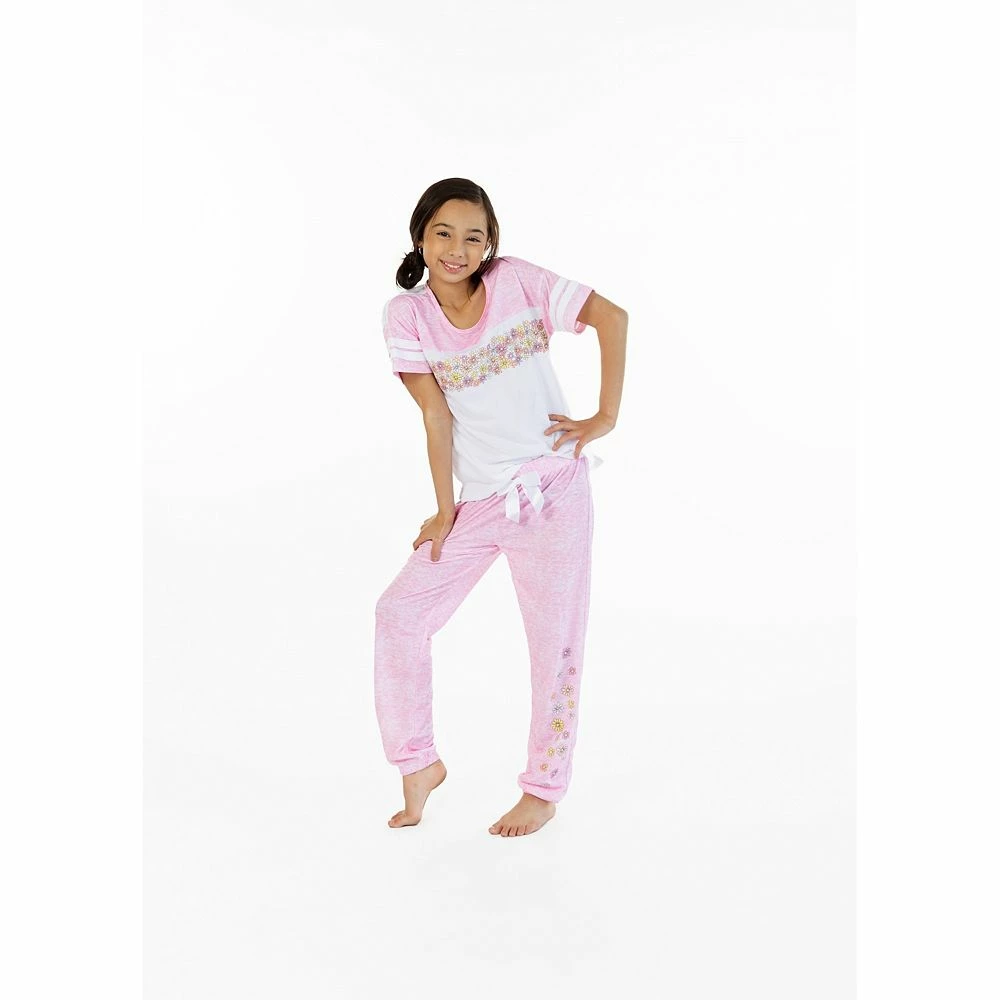 Sleep On It Girls Candy Florals 2-Piece Pajama Pants Sleep Set - Image 2