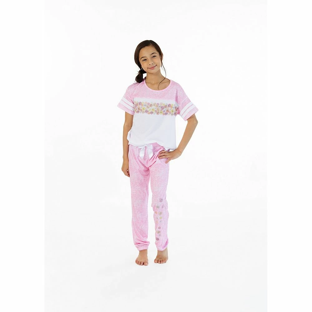 Sleep On It Girls Candy Florals 2-Piece Pajama Pants Sleep Set - Image 3