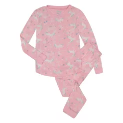 Sleep On It Girls Magical Unicorns Super Soft Snug Fit 2-Piece Pajama Sleep Set