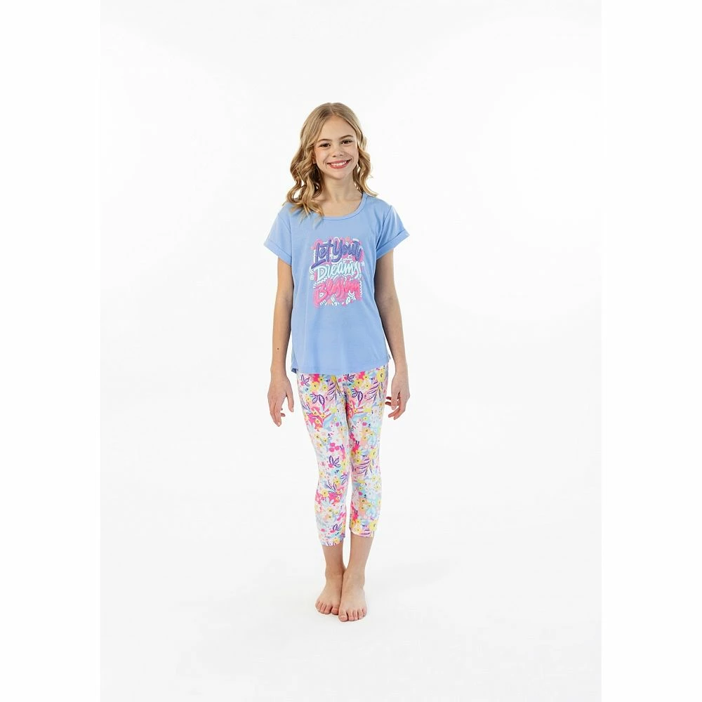 Sleep On It Girls Blossoming Dreams 2-Piece Capri Legging Pajama Sleep Set - Image 2