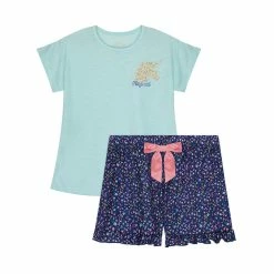 Sleep On It Girls Unicorn Florals 2-Piece Pajama Shorts Sleep Set