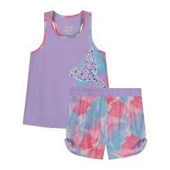 Sleep On It Girls Magical Mermaid 2-Piece Tank Pajama Shorts Sleep Set