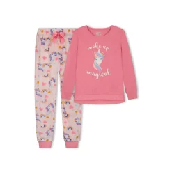Sleep On It Girls Wake Up Magical Soft Fleece 2-Piece Pajama Sleep Set