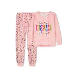 Sleep On It Girls Believe Dream Shine Velour 2-Piece Pajama Pant Sleep Set