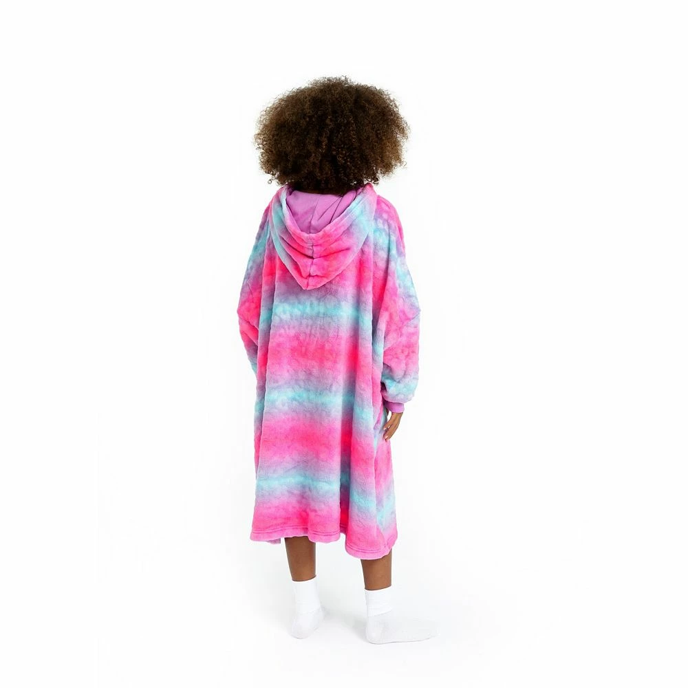 Sleep On It Girls Ombre Leopard Wearable Cozy Fleece Blanket Hoodie - Image 4