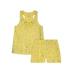 Sleep On It Girls Yellow Celestial 2-Piece Tank Pajama Shorts Sleep Set