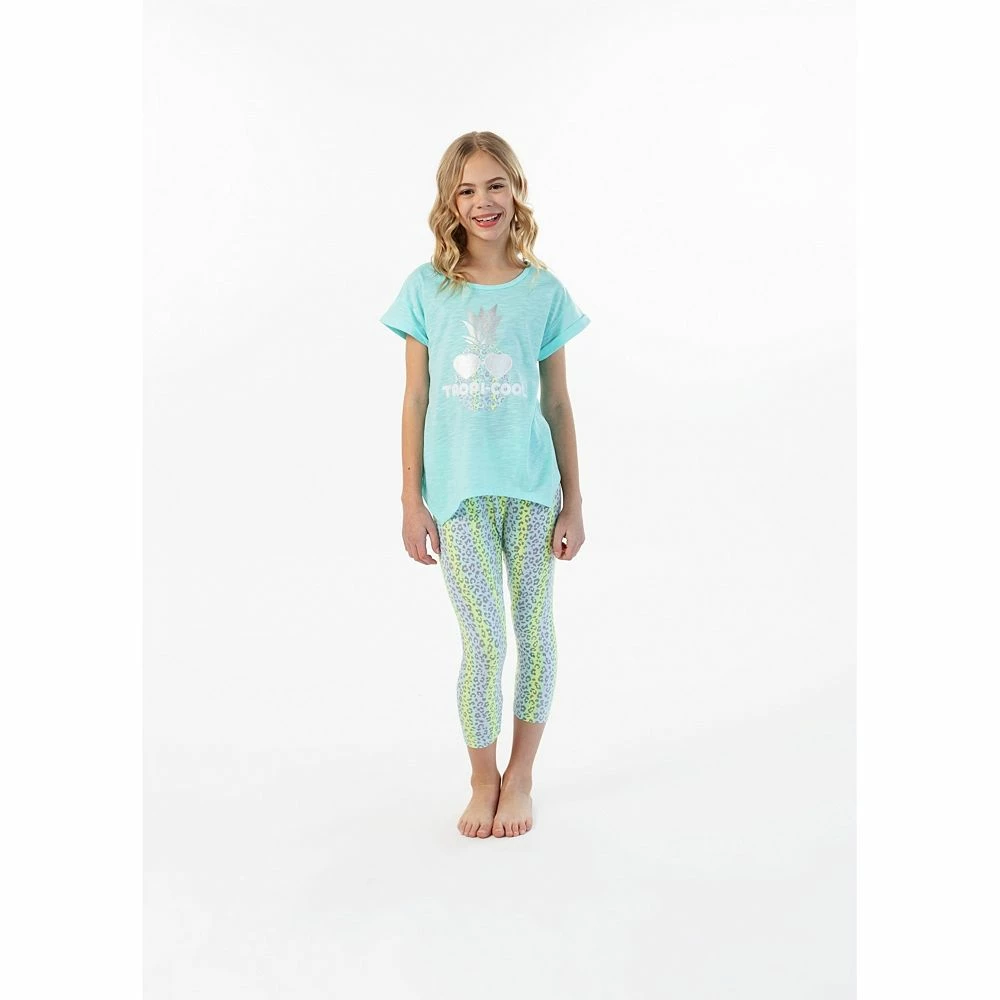 Sleep On It Girls Tropi-Cool 2-Piece Capri Legging Pajama Sleep Set - Image 3