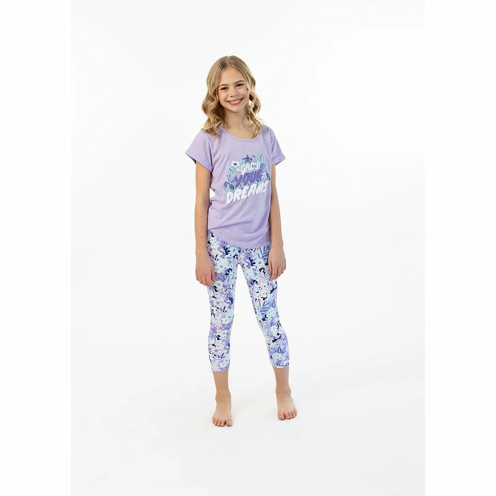 Sleep On It Girls Growing Dreams 2-Piece Capri Legging Pajama Sleep Set - Image 4