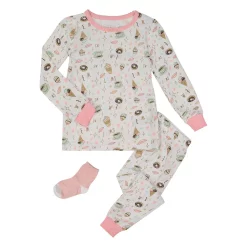 Sleep On It Infant/Toddler Girls Sweet Dreams Snug Fit 2-Piece Pajama Sleep Set with Matching Socks